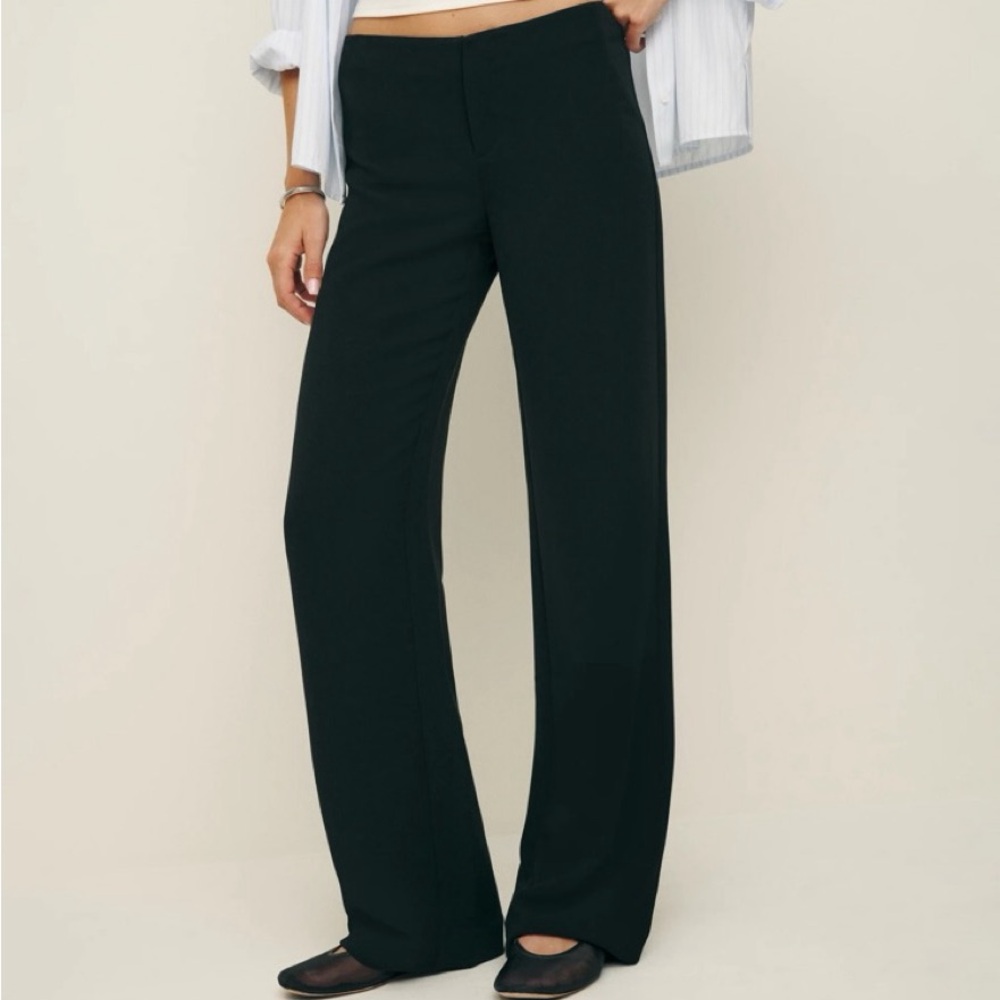 reformation vida low rise black pants size 4 NWT